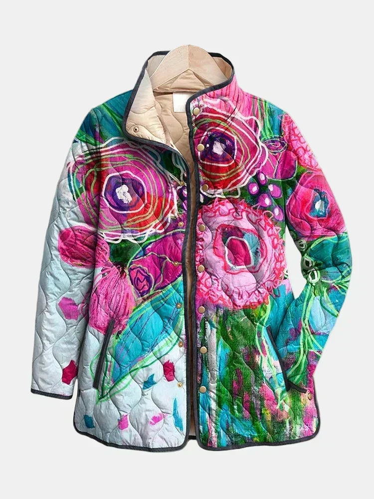 Mahaut - Veste femme matelassée à imprimé floral pour mi-saison
