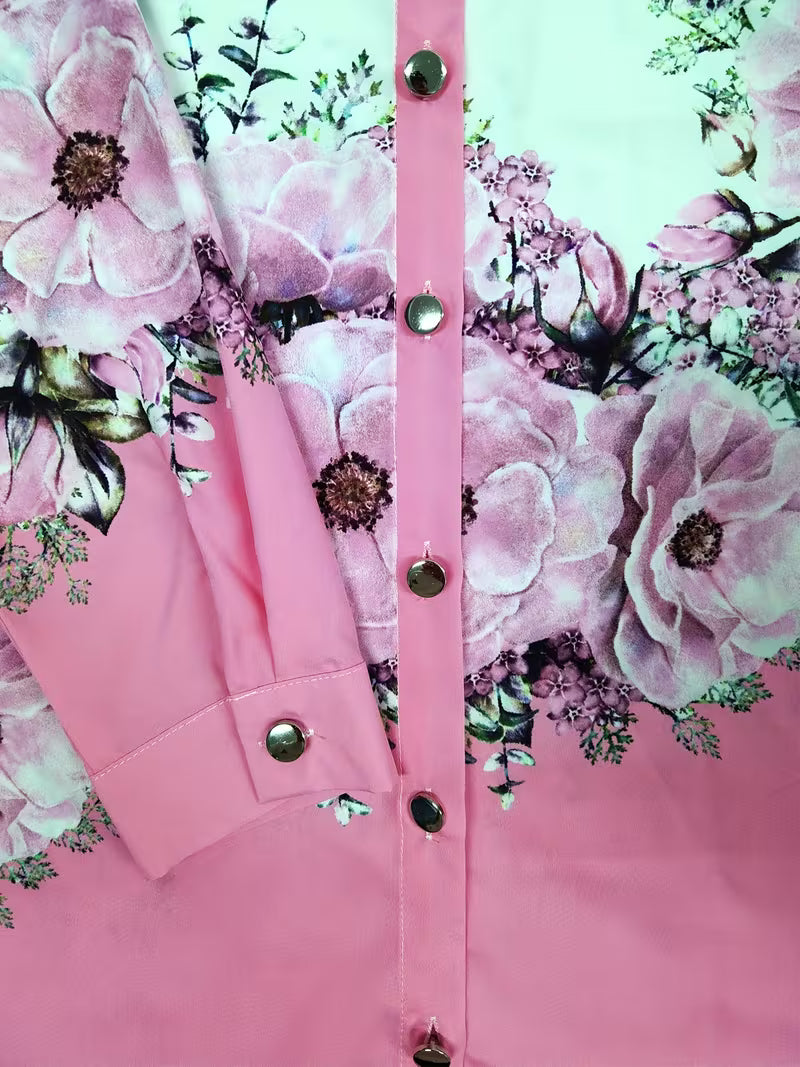 Daryelle - Chemise Florale Élégante à Boutons