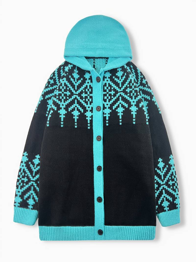 Isaralisse - Manteau Oversized En Tissu À Motifs D’Hiver