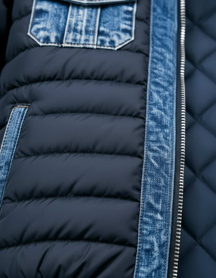 Zacharie - Veste Denim Matelassée Moderne