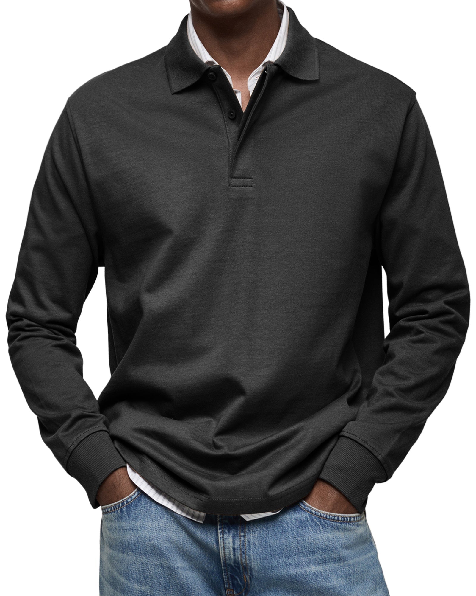 Olivier - Polo De Luxe À Manches Longues Pour Homme