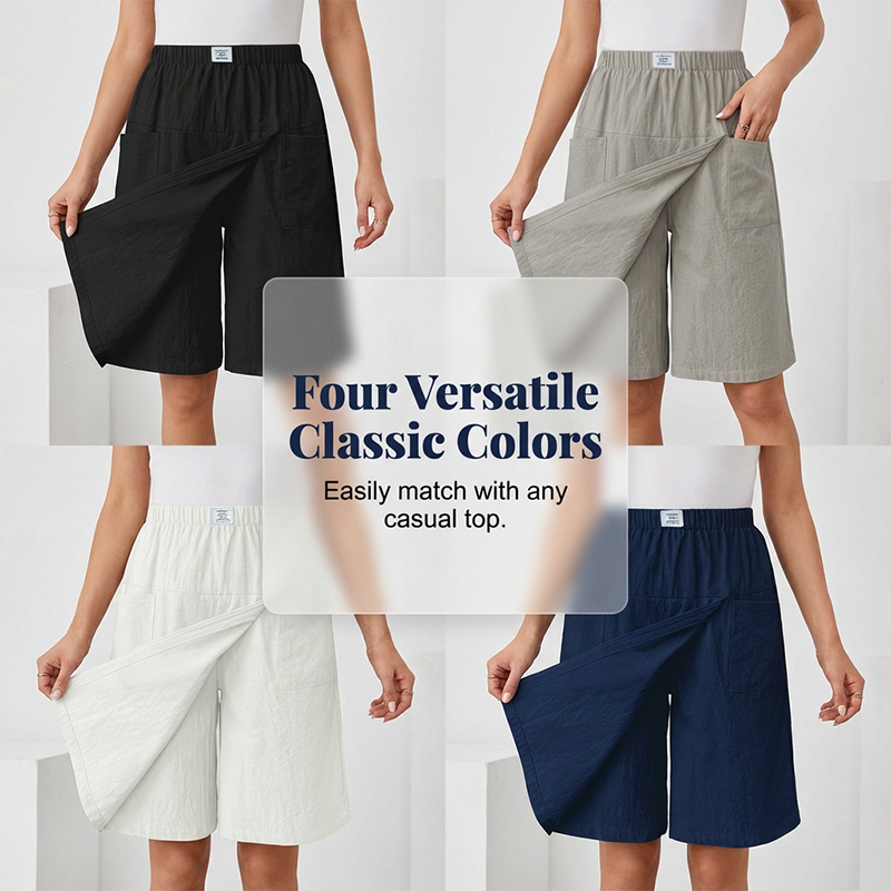 Mirevyn - Robe décontractée femme taille élastique short jupe asymétrique