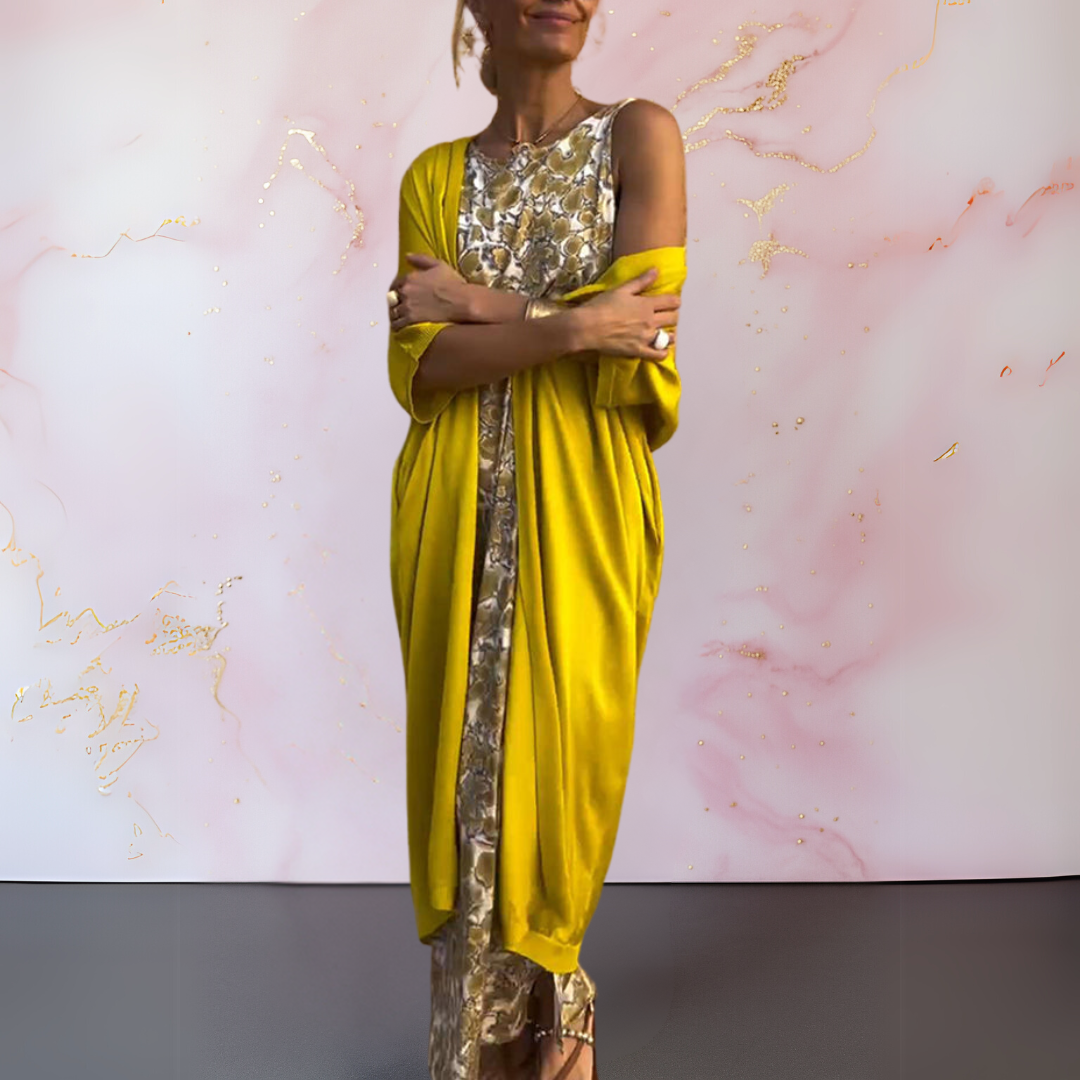 Zephyra - Robe Élégante avec Gilet pour un Look Sophistiqué et Confortable