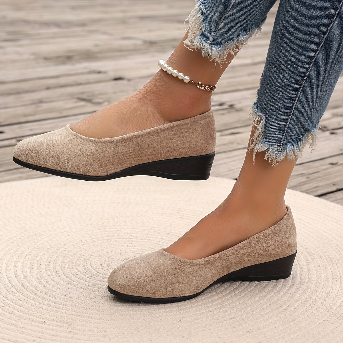 Kaelinne - Ballerines Chic Et Confortables À Talon Compensé