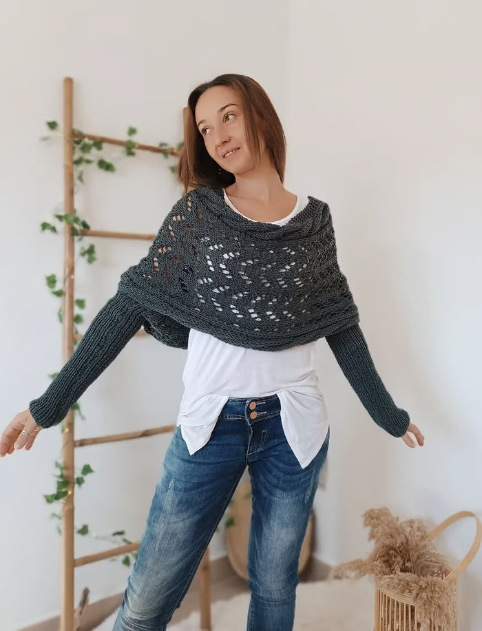 Alyssa - Châle en tricot boho – Flatteur et confort
