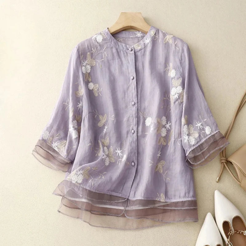 Lauri - Blouse brodée