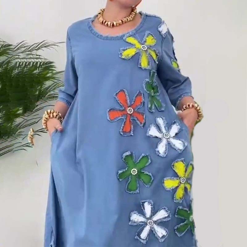 Kalena - Robe décontractée avec col rond