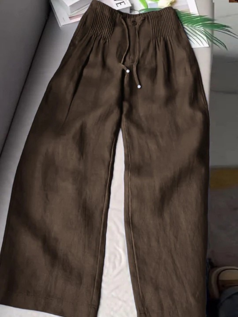 Noryssa - Pantalon Large En Mélange De Coton Et Lin