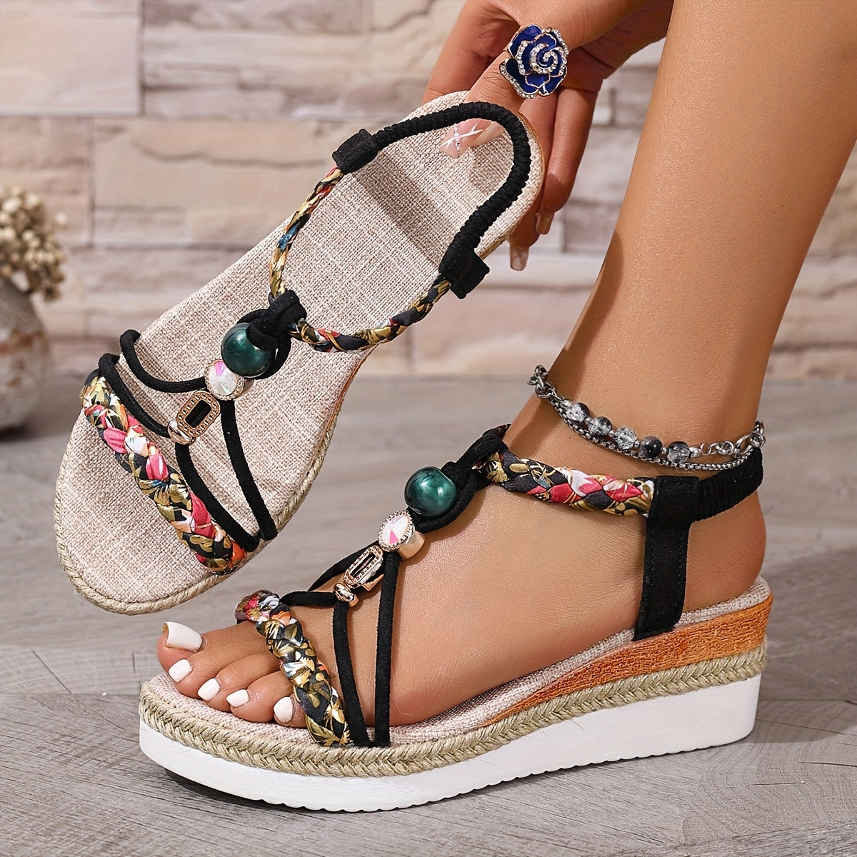 Ivelisse - Sandales confortables à talon compensé