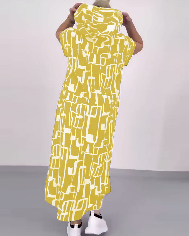 Ilana - Robe Maxi à Contrastes et Fermeture Éclair