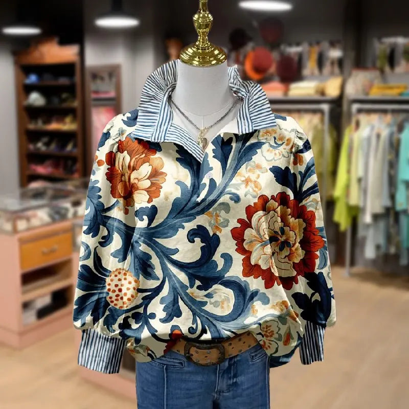 Marvella - Blouse Fleurie Vintage Élégante