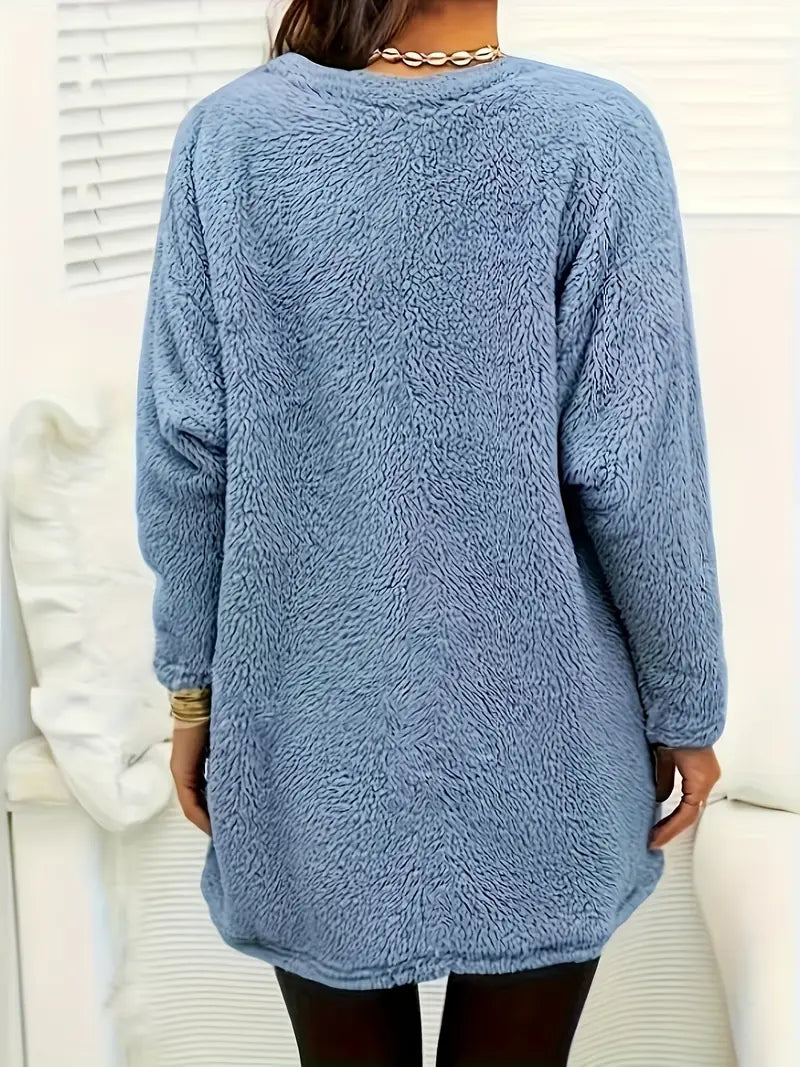 Patrice - Sweatshirt Polaire Cœur Coloré avec Poches