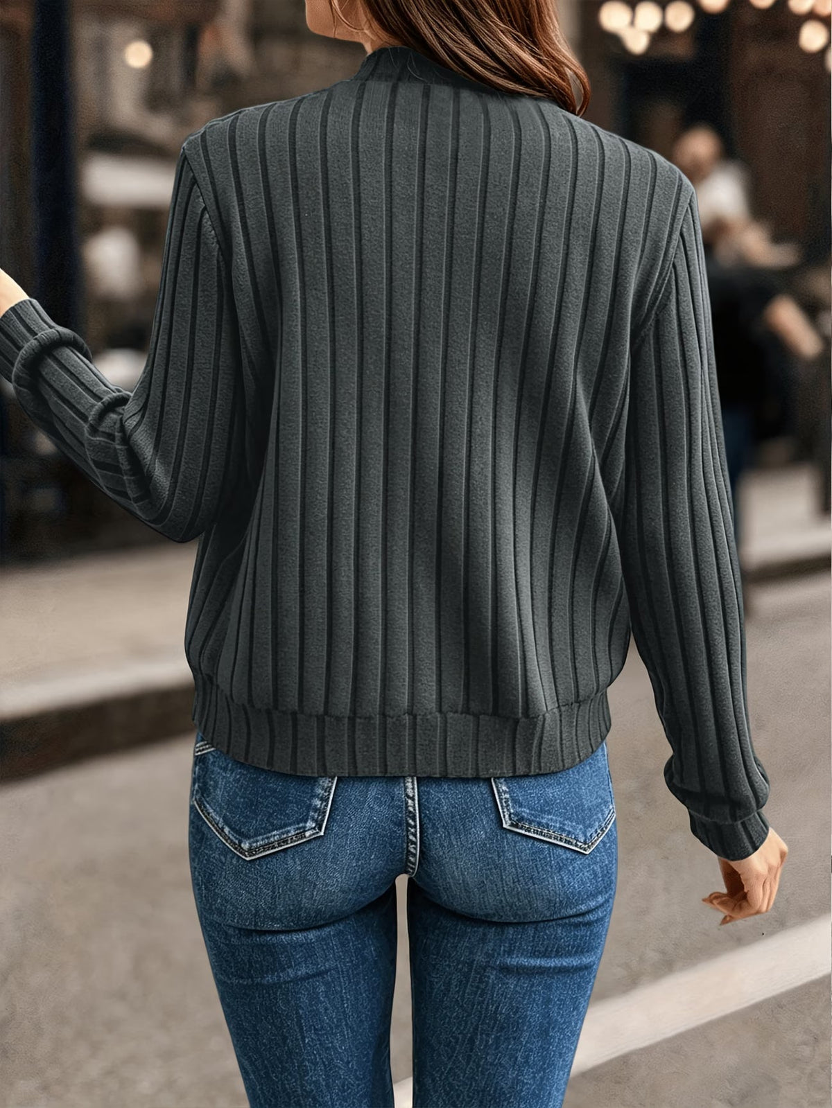 Coby - Veste femme côtelé avec fermeture zippée