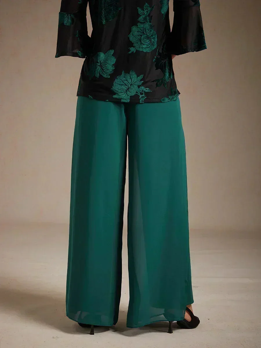 Marilivra - Pantalon À Jambes Droites Avec Fente En Chiffon