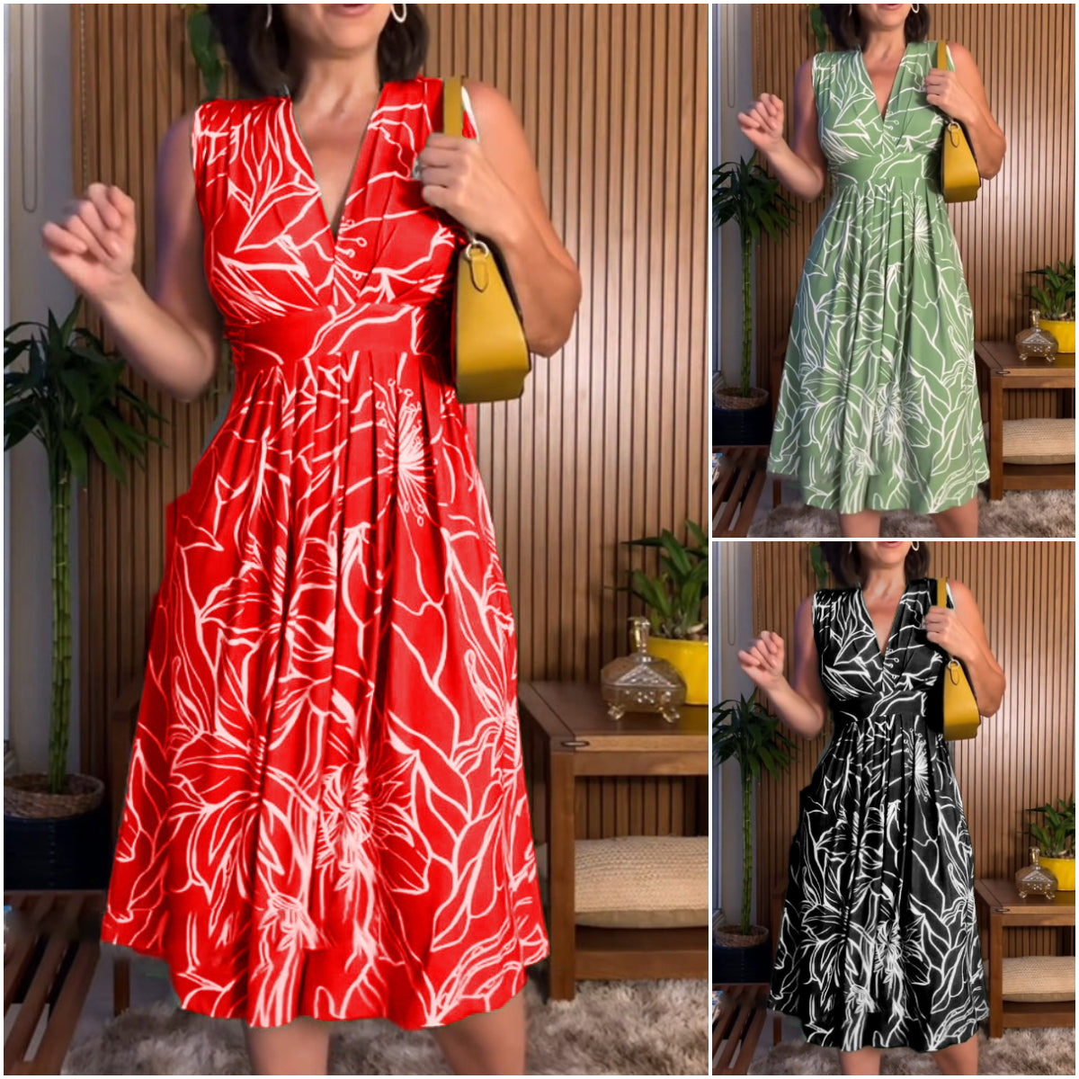 Cerina - Robe sans manches grande taille à la taille