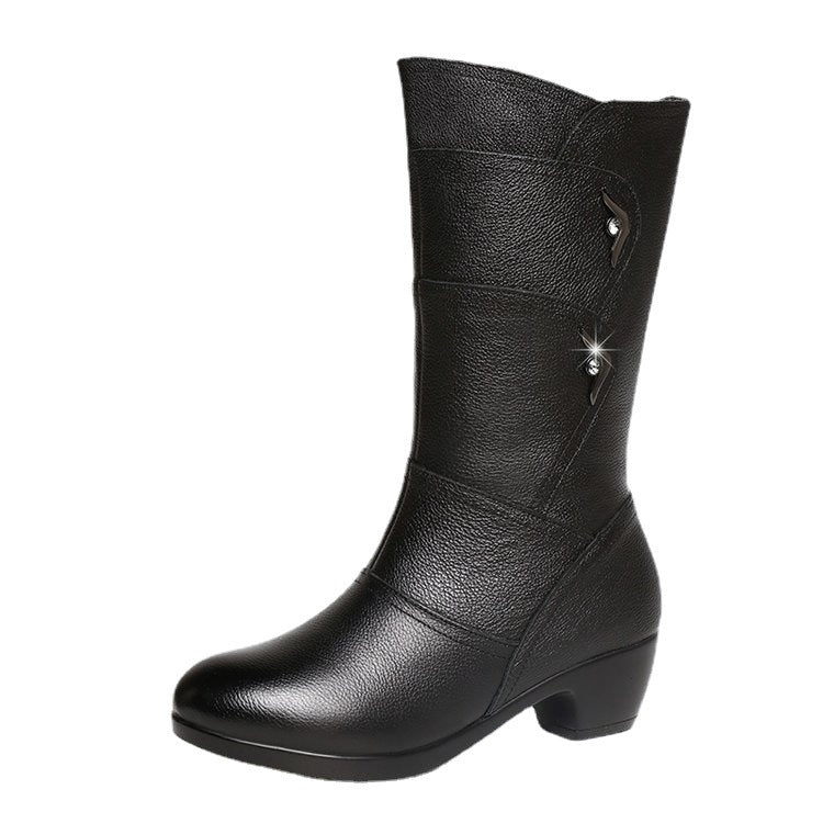Catheriel - Bottines pour femmes jusqu'à mi-mollet avec plateforme et talon épais
