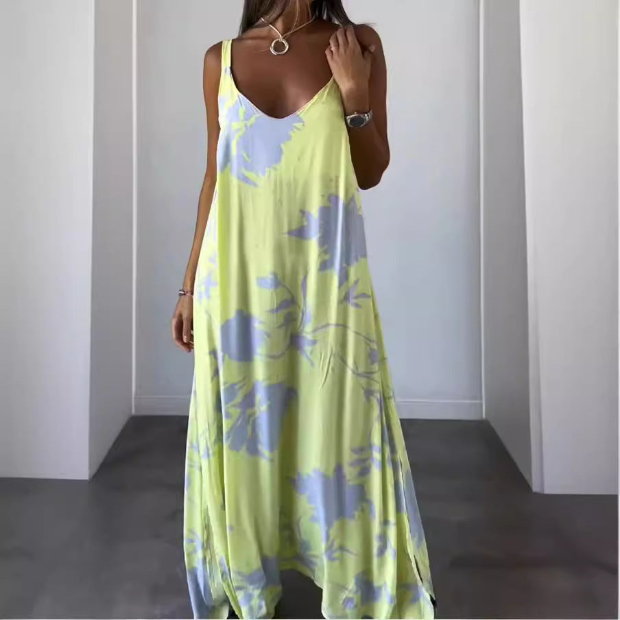 Celestia - Robe d'été sans manches en coton à fleurs pour femmes
