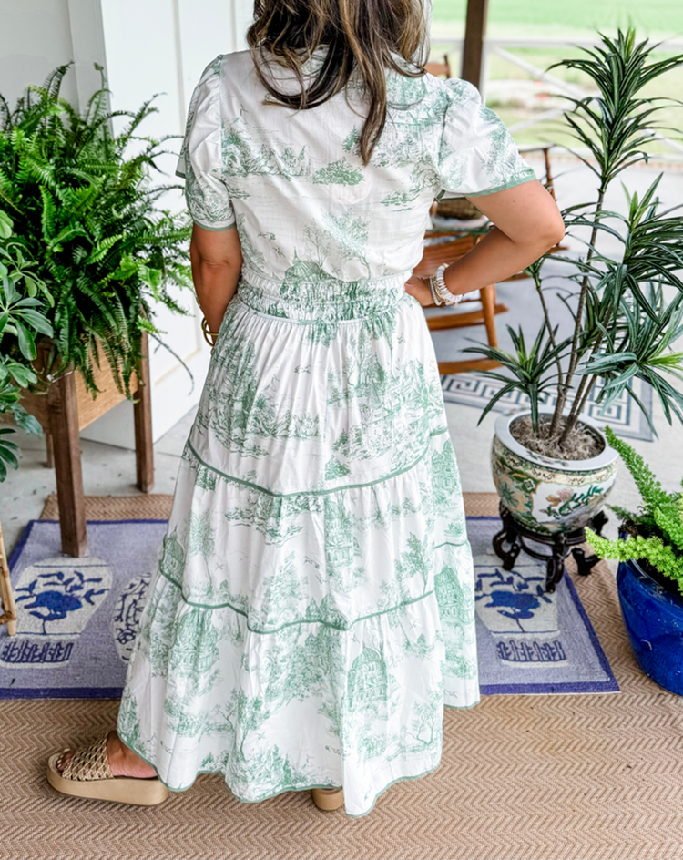 Selindra - Robe Maxi Classique à Imprimé Toile