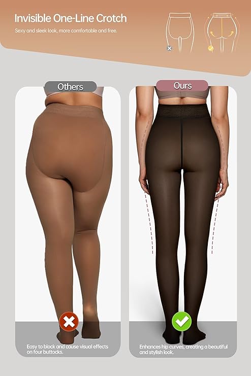 Dalira - Collants effet velours ultra chauds pour l'automne