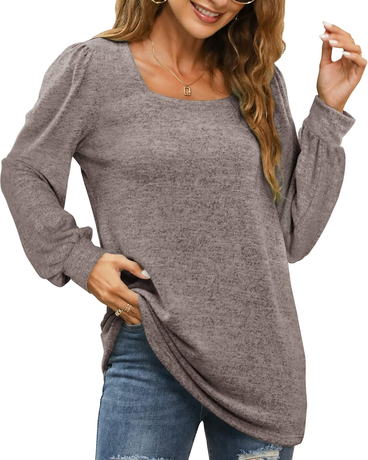 Maëlys - Haut Décontracté Longues Manches pour Femme