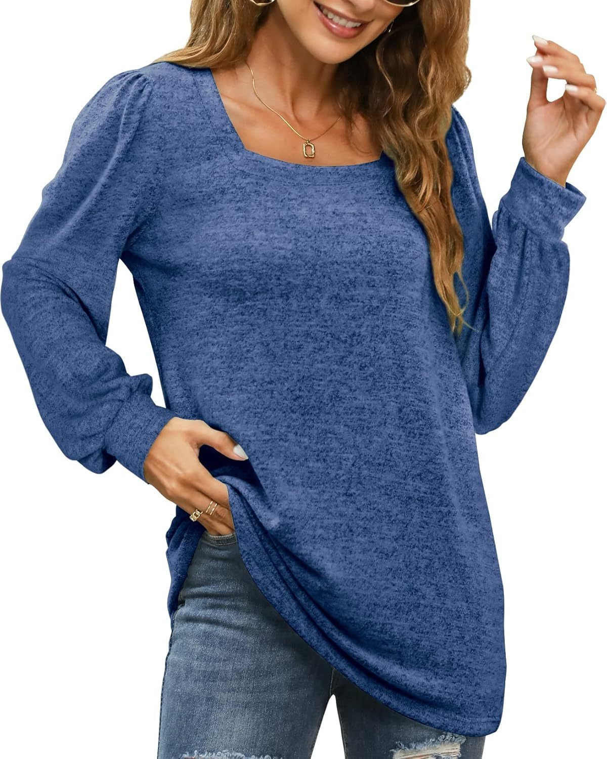 Maëlys - Haut Décontracté Longues Manches pour Femme