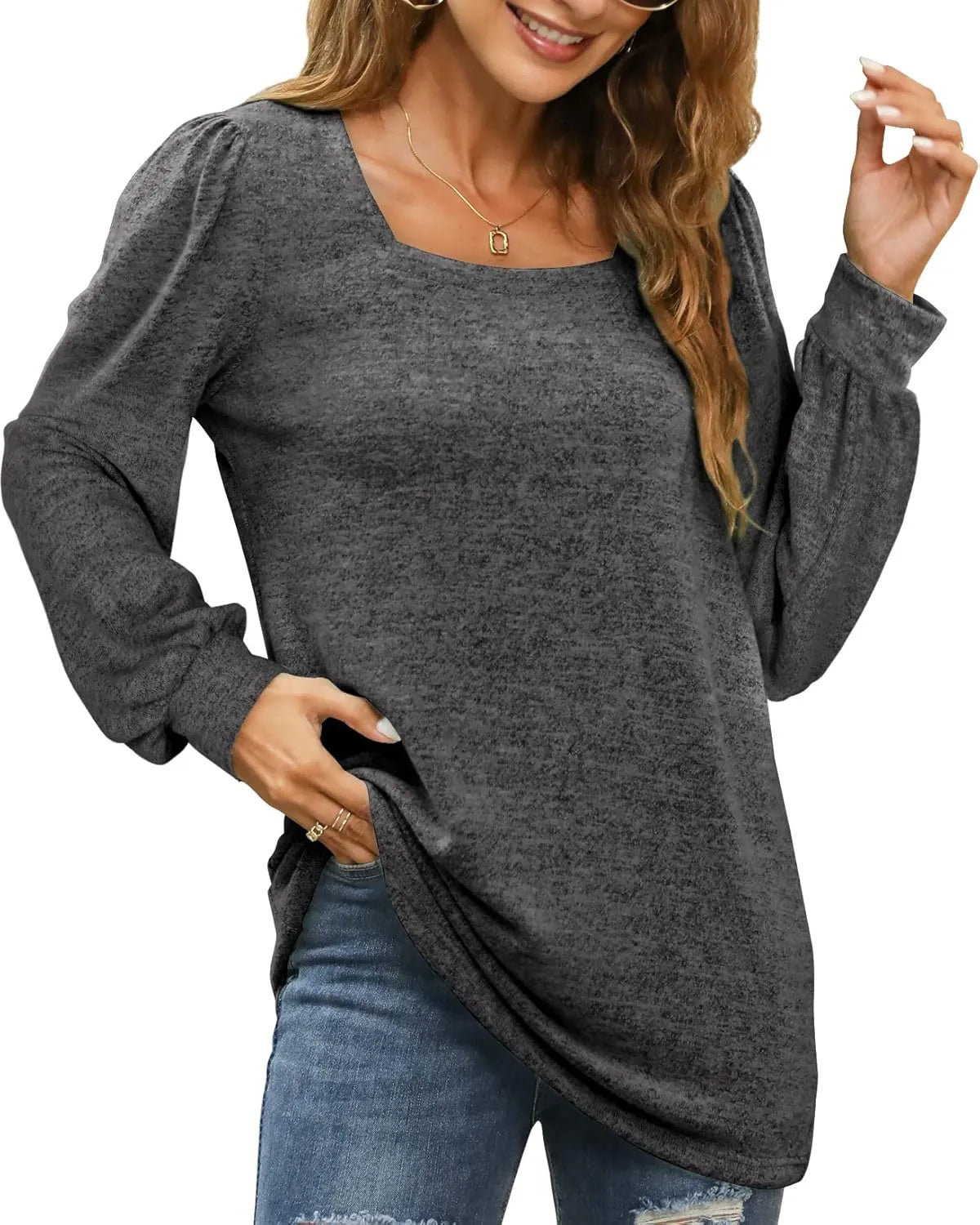 Maëlys - Haut Décontracté Longues Manches pour Femme