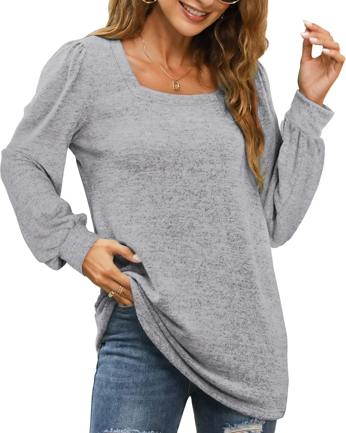 Maëlys - Haut Décontracté Longues Manches pour Femme