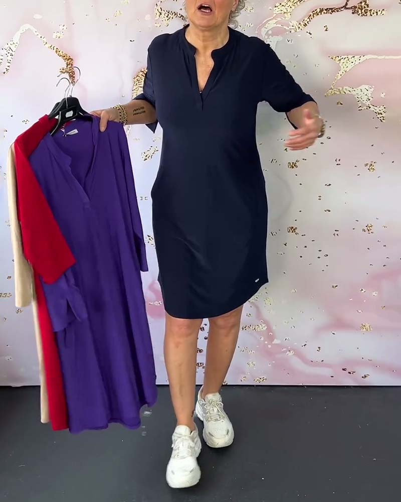 Mélissa - Robe Unie à Col V
