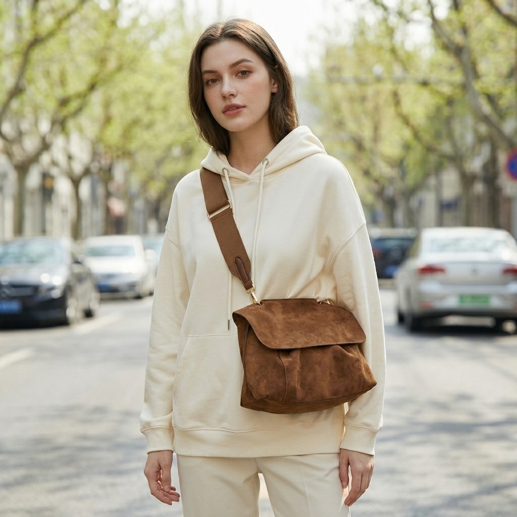 Kalinae - Sac Bandoulière Suédine Vintage