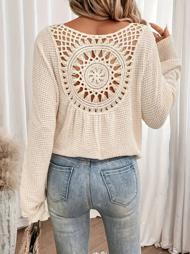 Belen - Blouse élégante de style Ibiza avec décolleté en V
