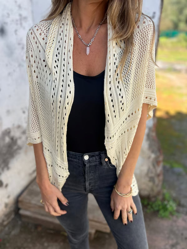 Alithia - Cardigan à demi-manches creuses