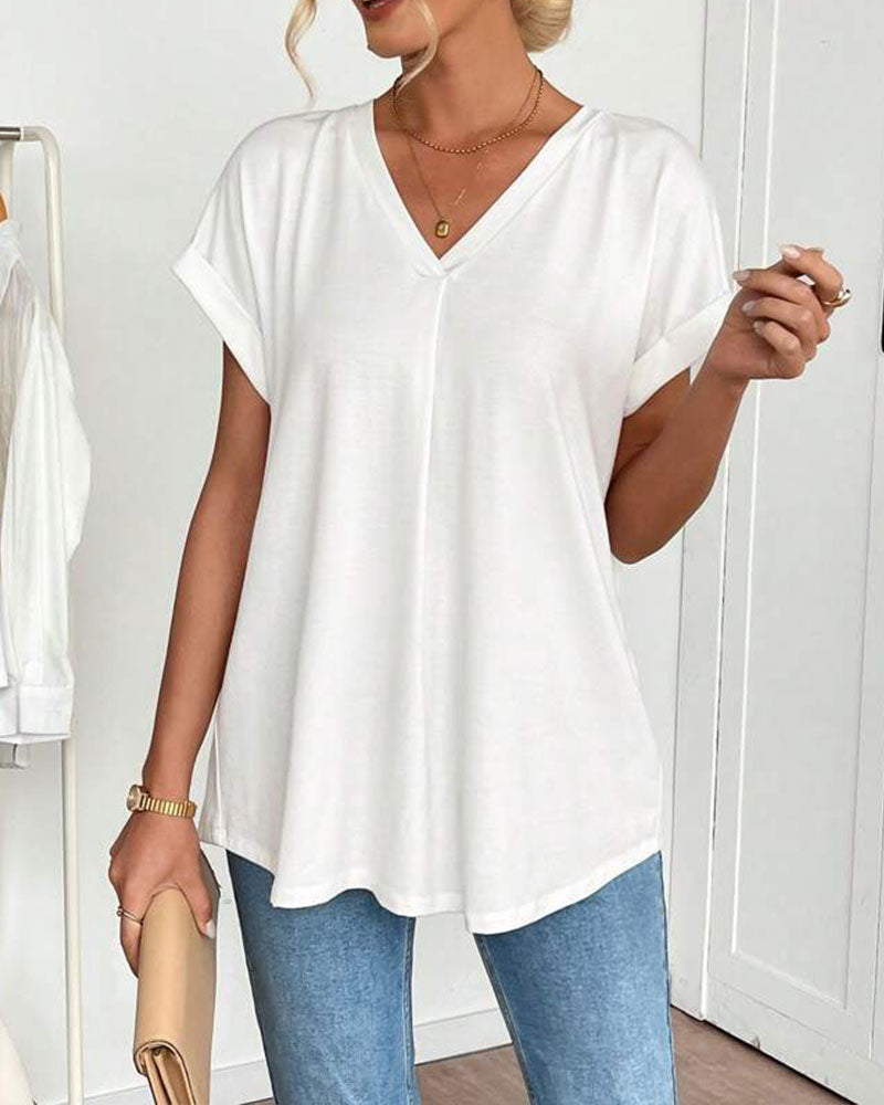 Estella - T-shirt à manches courtes unisexe avec patchwork