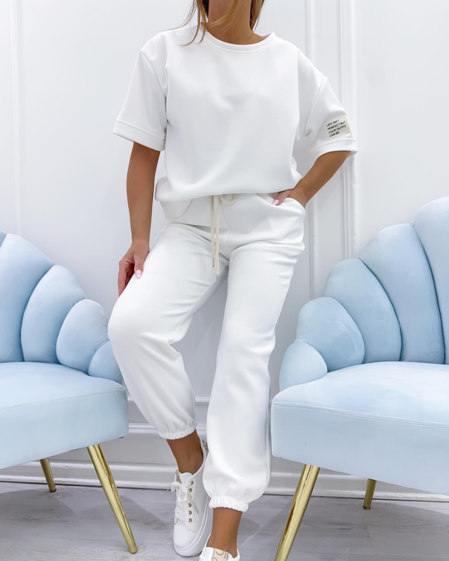 Lola - Ensemble décontracté pour femme avec top uni et pantalon