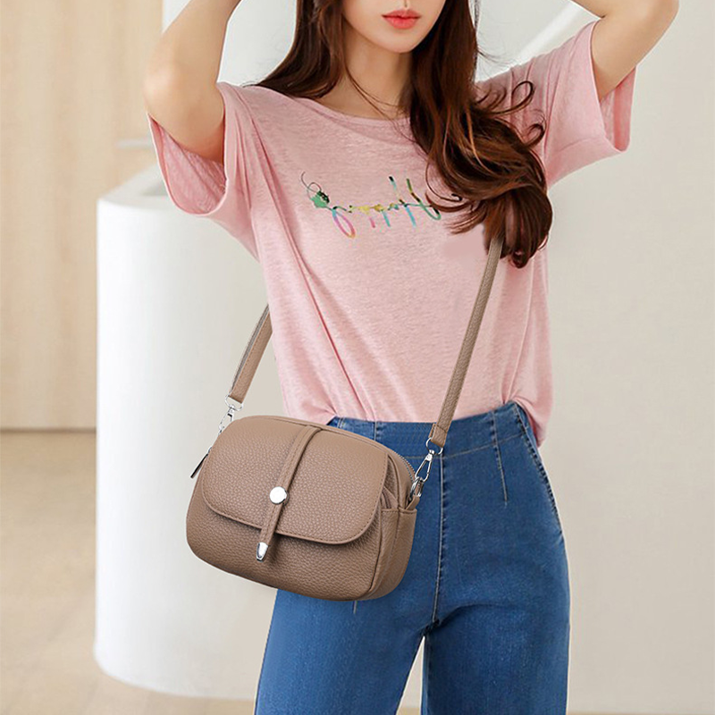 Isarivienne - Sac Bandoulière Léger Femme en Couleur Unie au Style Intemporel