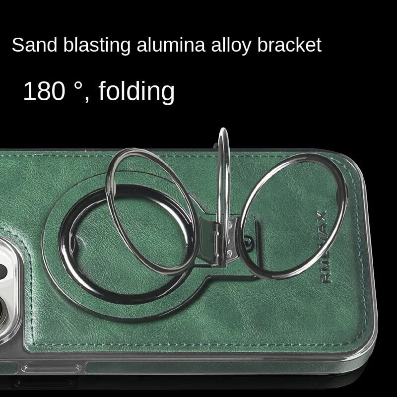 Jalira - Housse de téléphone iPhone en cuir luxueux avec support invisible