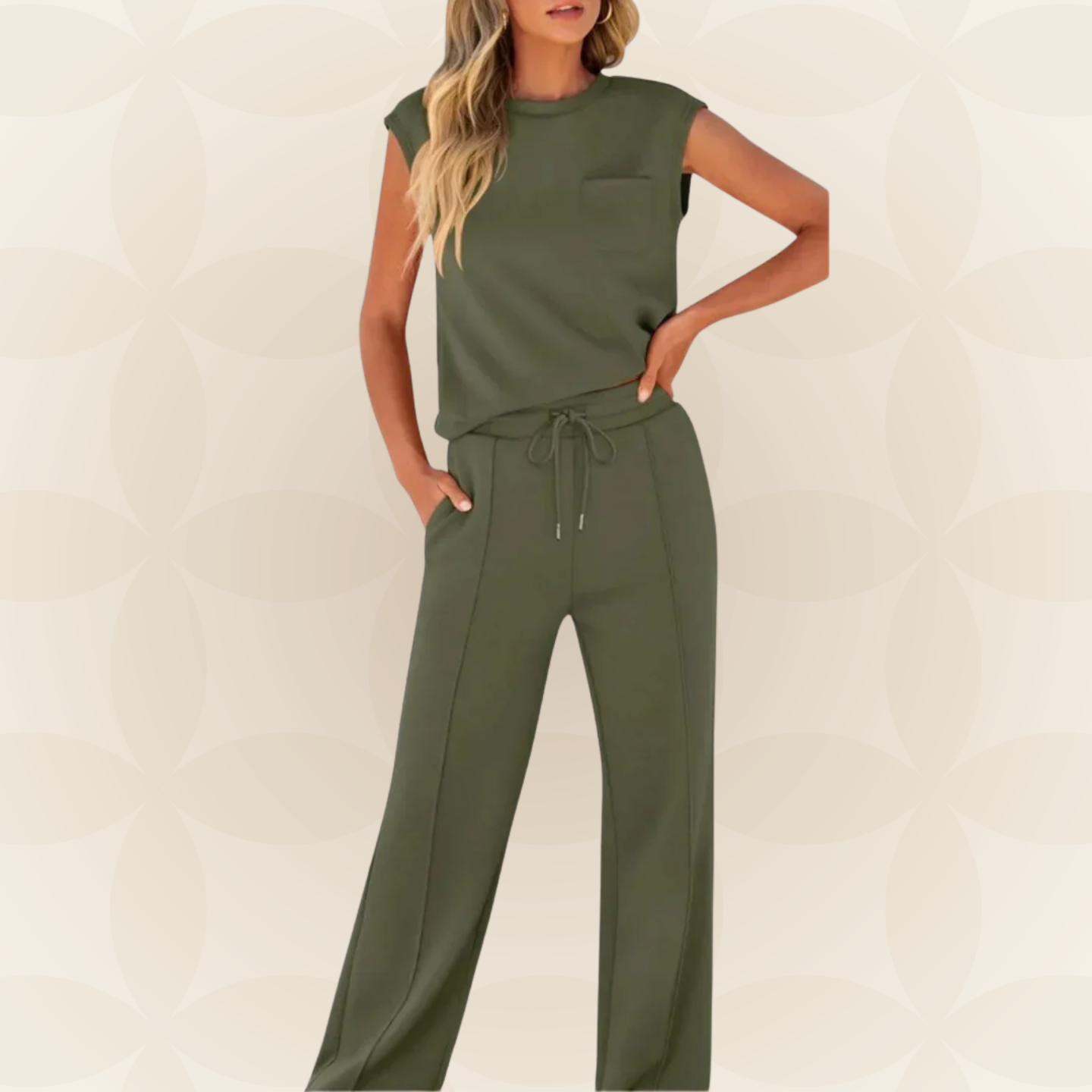 Rovessa - Ensemble détente femme deux pièces avec pantalon large