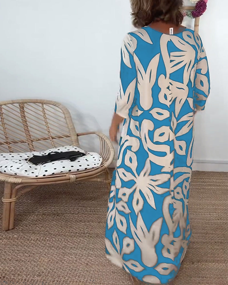 Jewel - Robe imprimée à manches longues et col rond