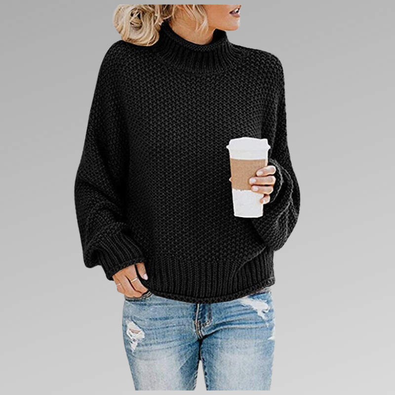 Loes - Pull Femme Col Roulé 2025 Oversize