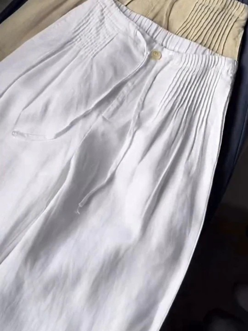 Noryssa - Pantalon Large En Mélange De Coton Et Lin