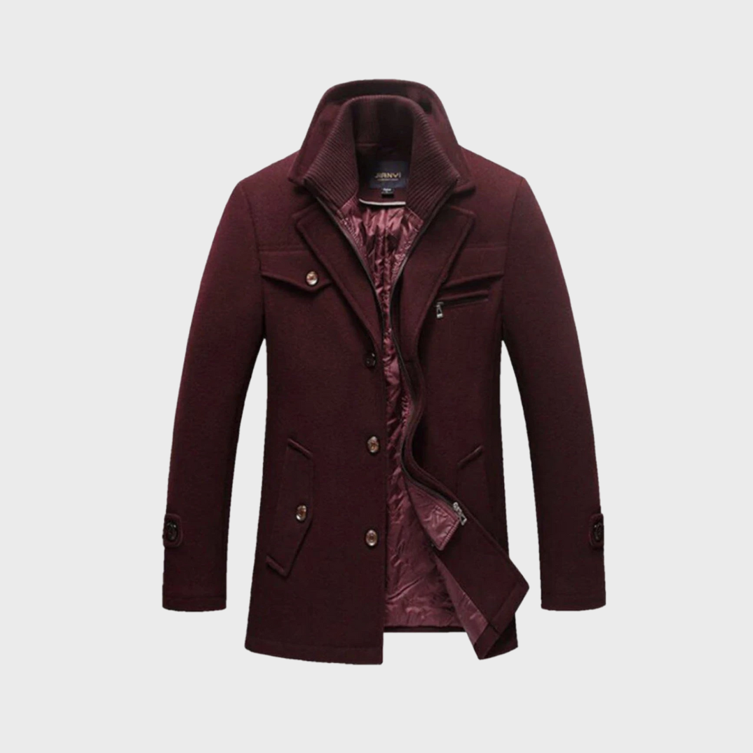 Aaron -  Manteau Classique En Laine Type Peacoat