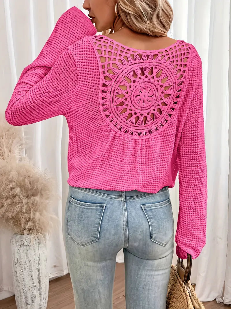 Belen - Blouse élégante de style Ibiza avec décolleté en V