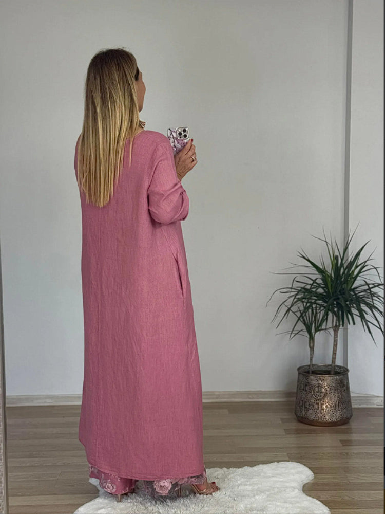 Ulina - Ensemble Décontracté avec Top Irrégulier et Pantalon à Jambes Larges