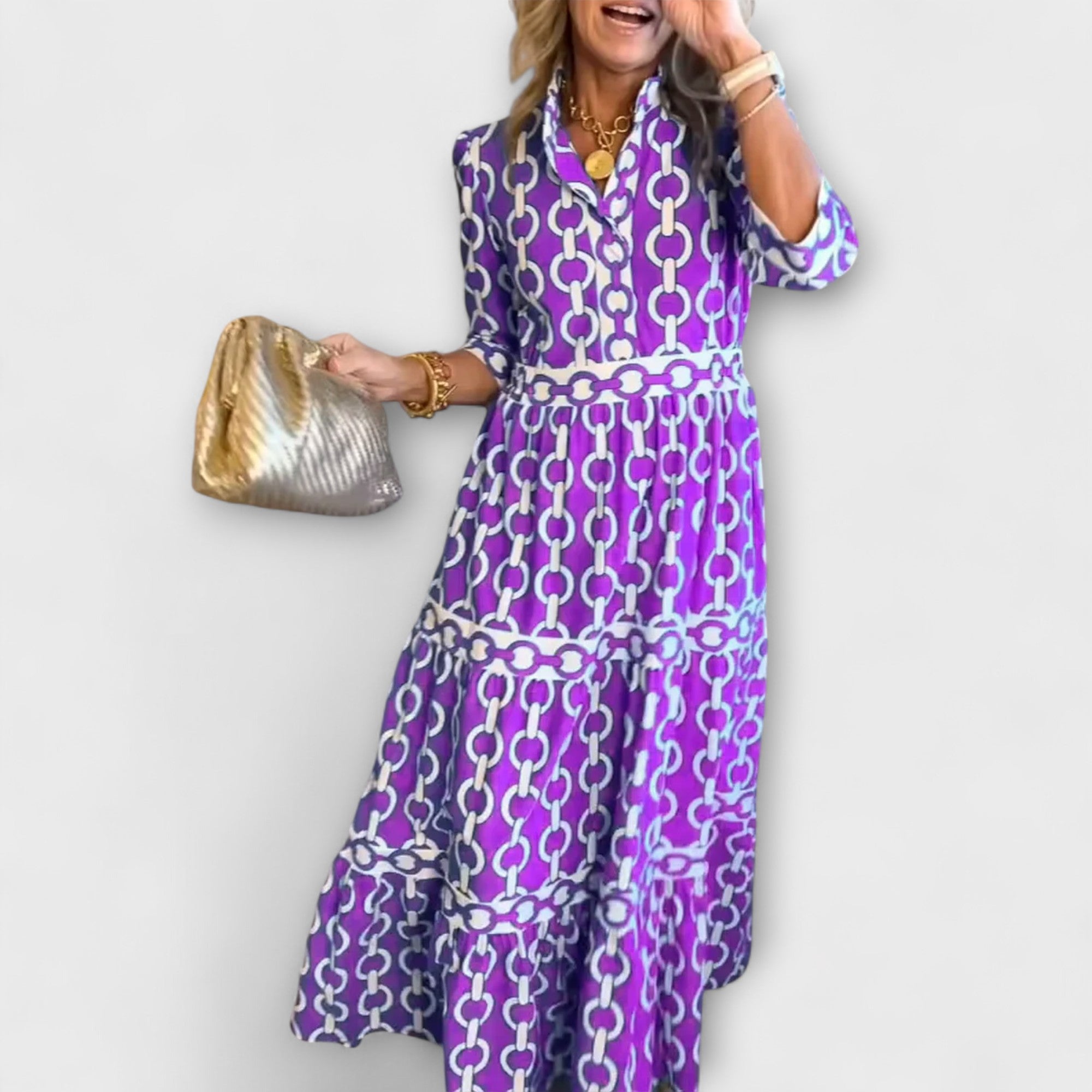 Corinna - Robe midi avec motif de chaîne