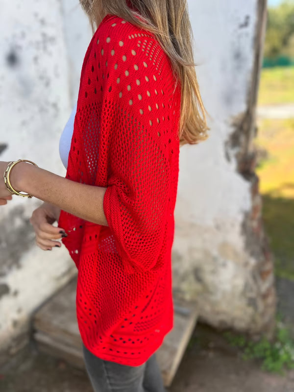 Alithia - Cardigan à demi-manches creuses