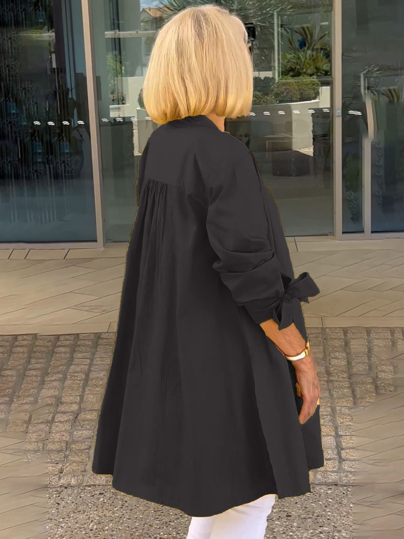 Liora - Veste Chemise Longue Boutonnée en Coton (Aujourd'hui seulement : 1 acheté = 1 offert !)