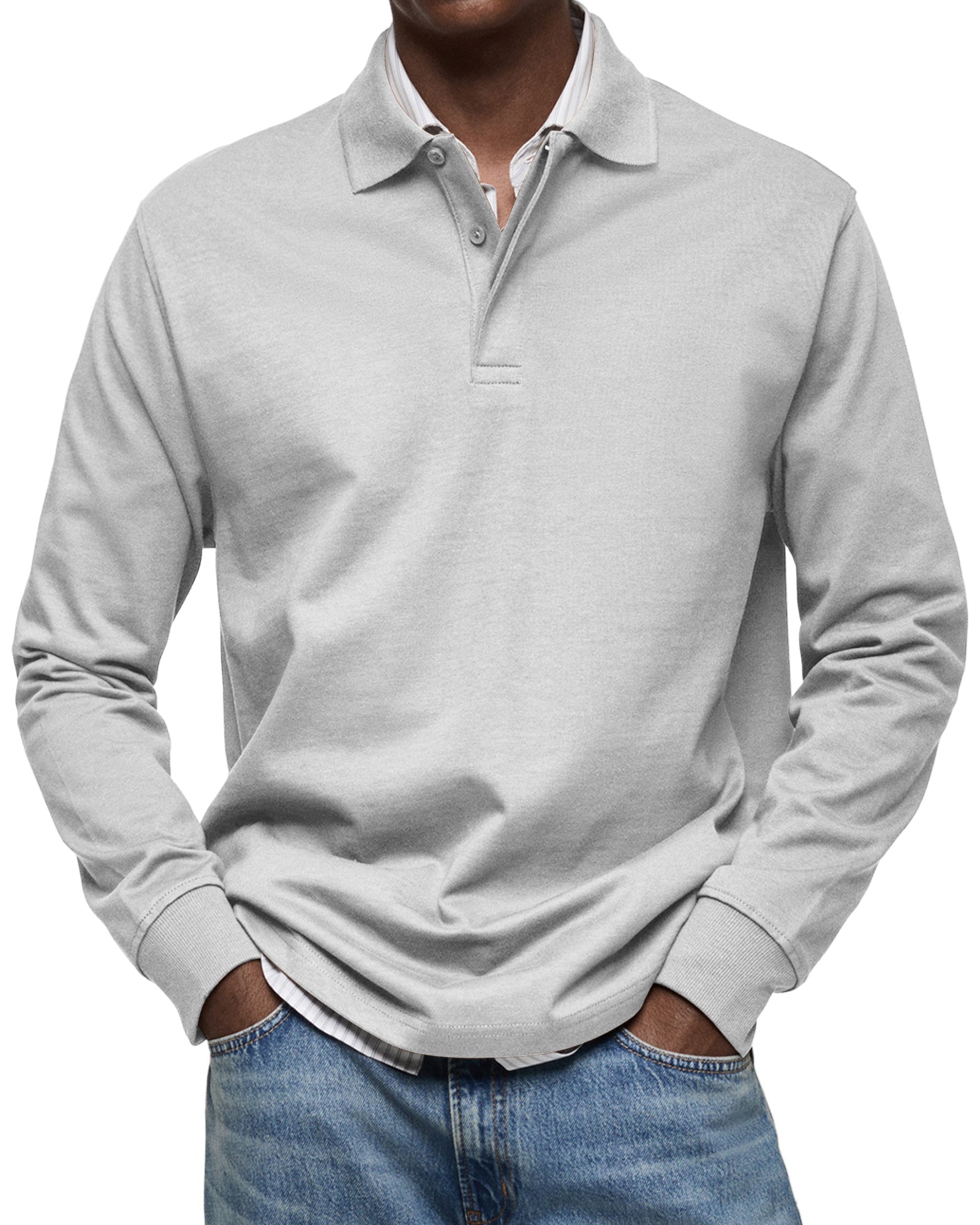 Olivier - Polo De Luxe À Manches Longues Pour Homme