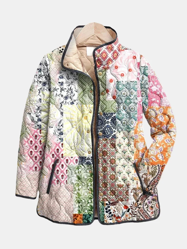 Mahaut - Veste femme matelassée à imprimé floral pour mi-saison