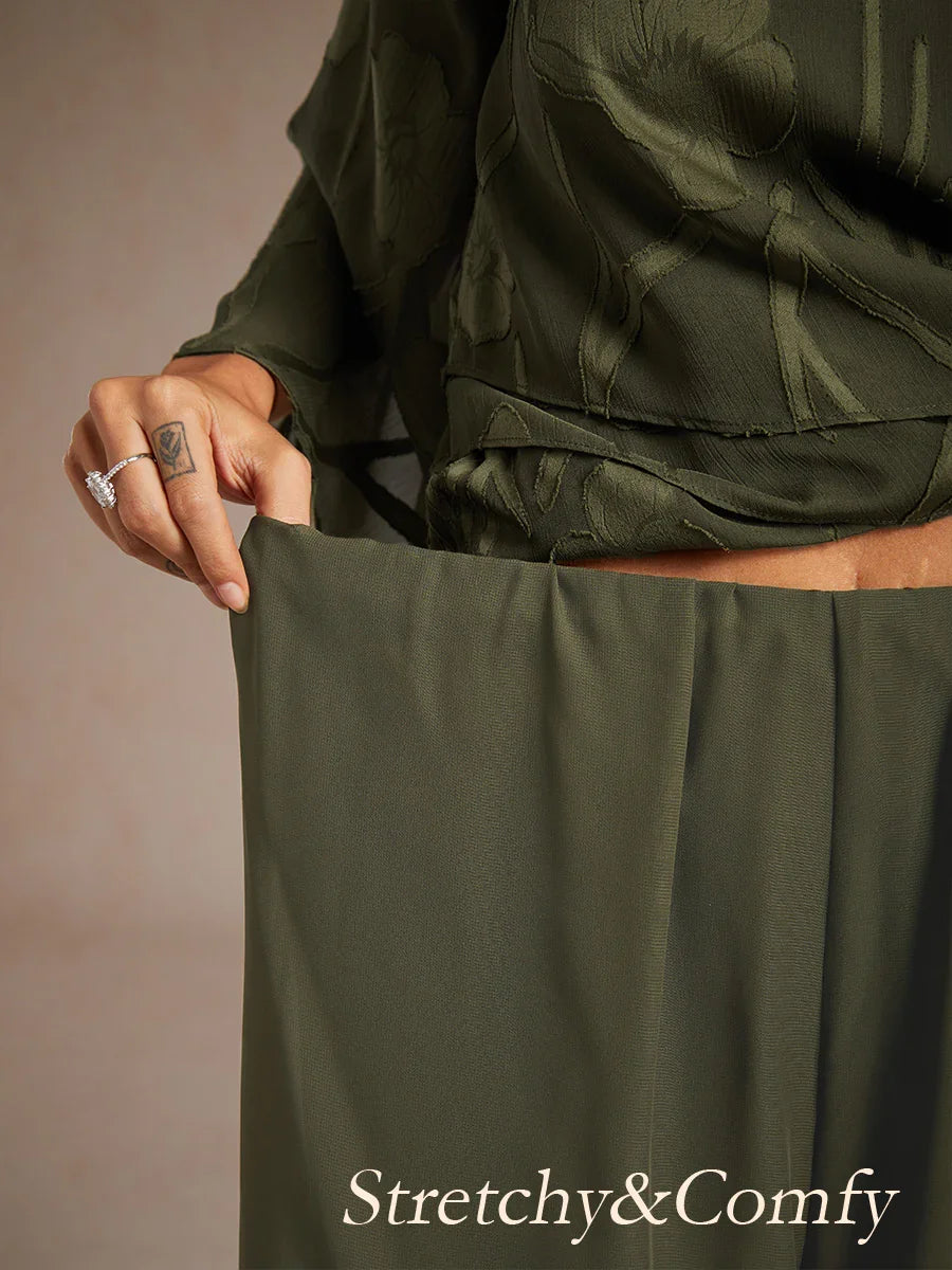 Marilivra - Pantalon À Jambes Droites Avec Fente En Chiffon