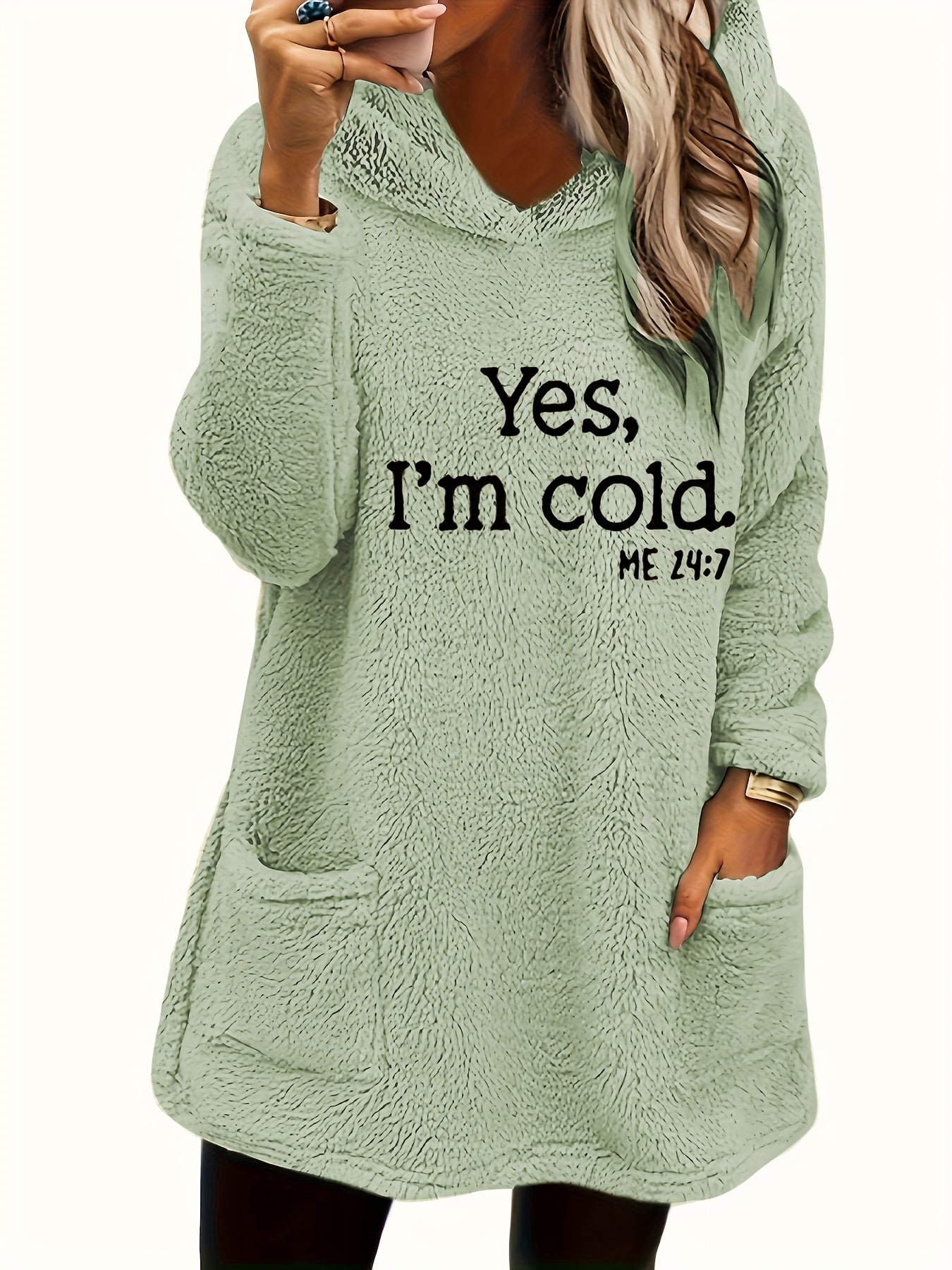 Marilina - Sweat Peluche Capuche Imprimé