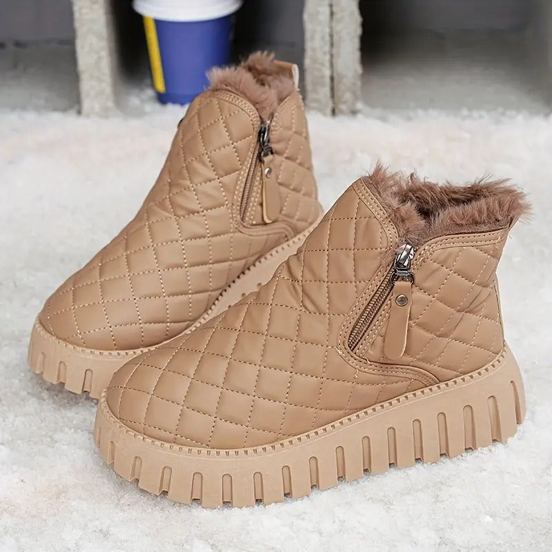 Riviana - Bottes d’hiver pour femme en cuir avec soutien orthopédique